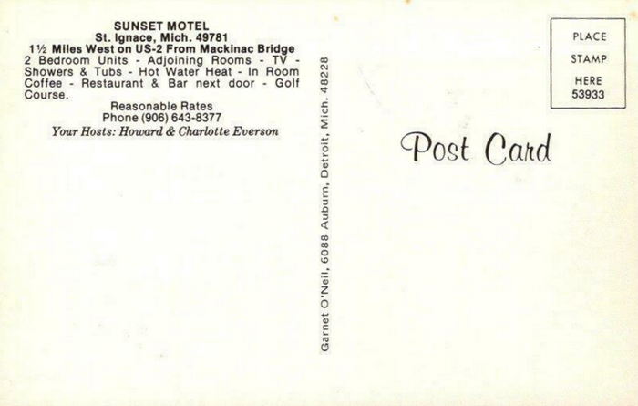 Sunset Motel - Old Postcard View (newer photo)